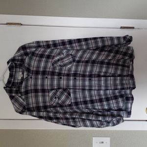 Match Stick black/white/red plaid flannel shirt sz XXL